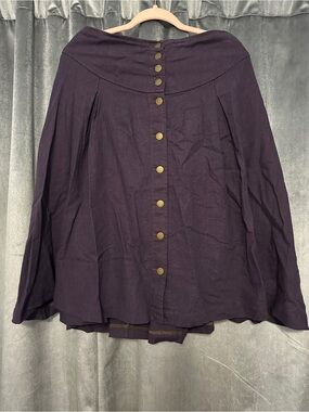Reviall Button-Front Purple Cotton Skirt